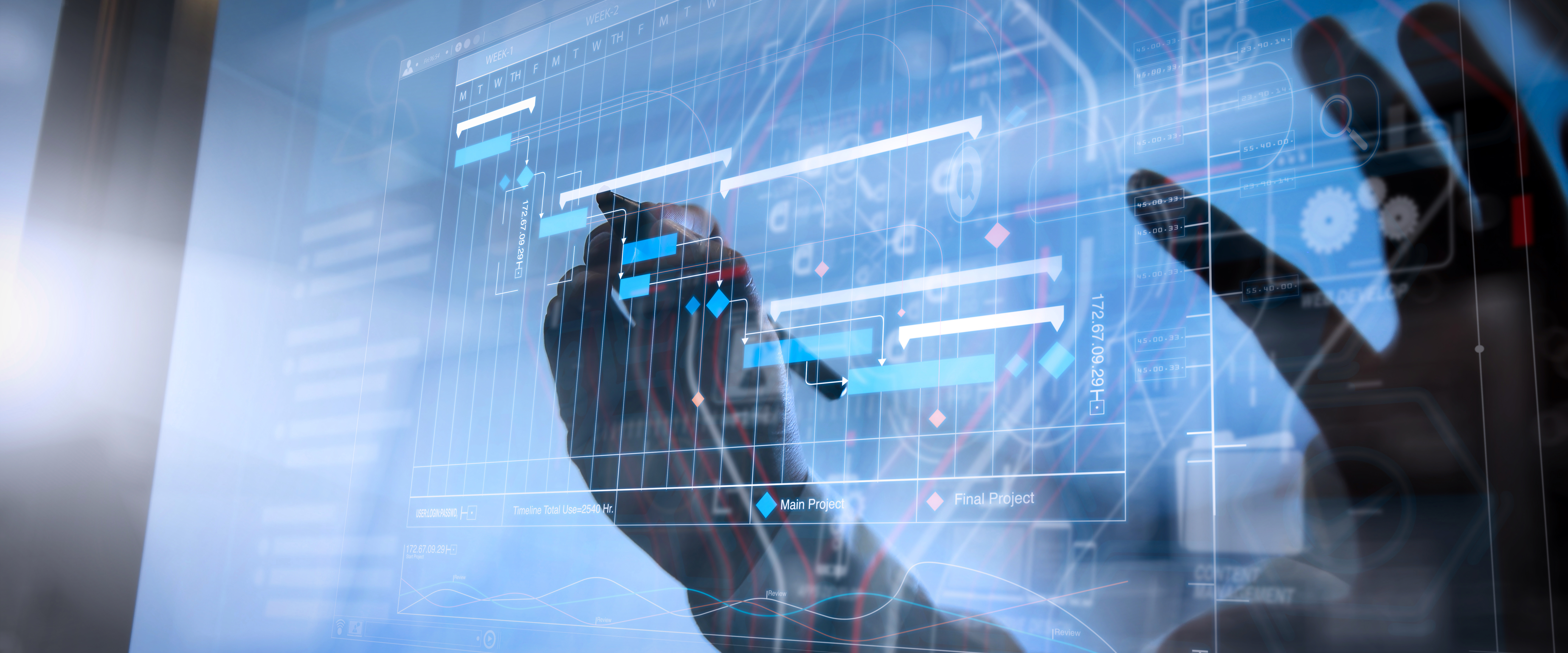 Project manager reviewing aviation project plan